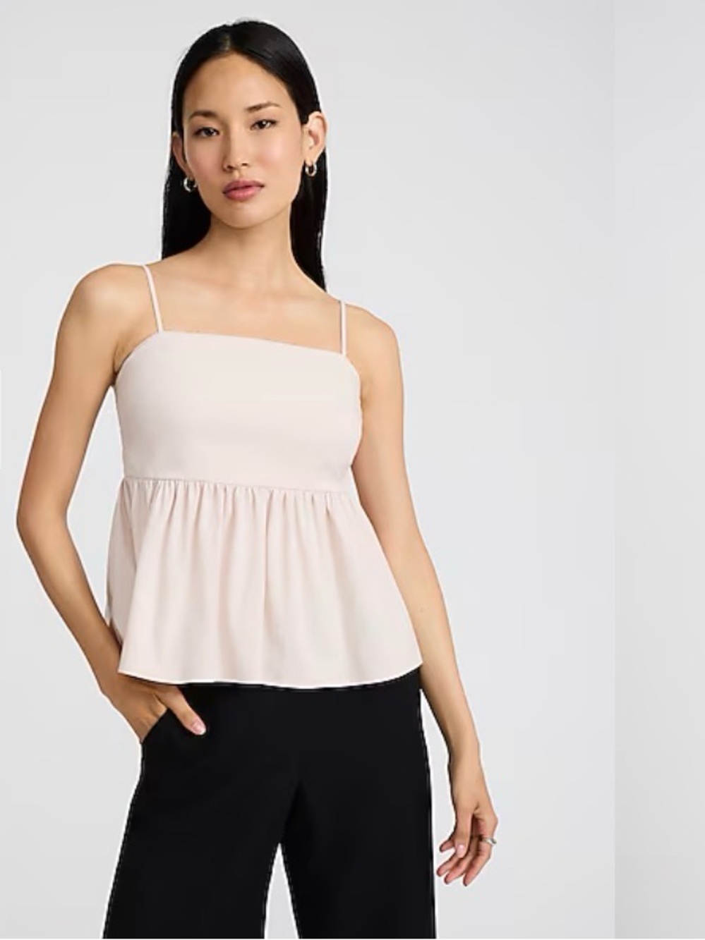 Express Peplum Cami Top Light Pink M